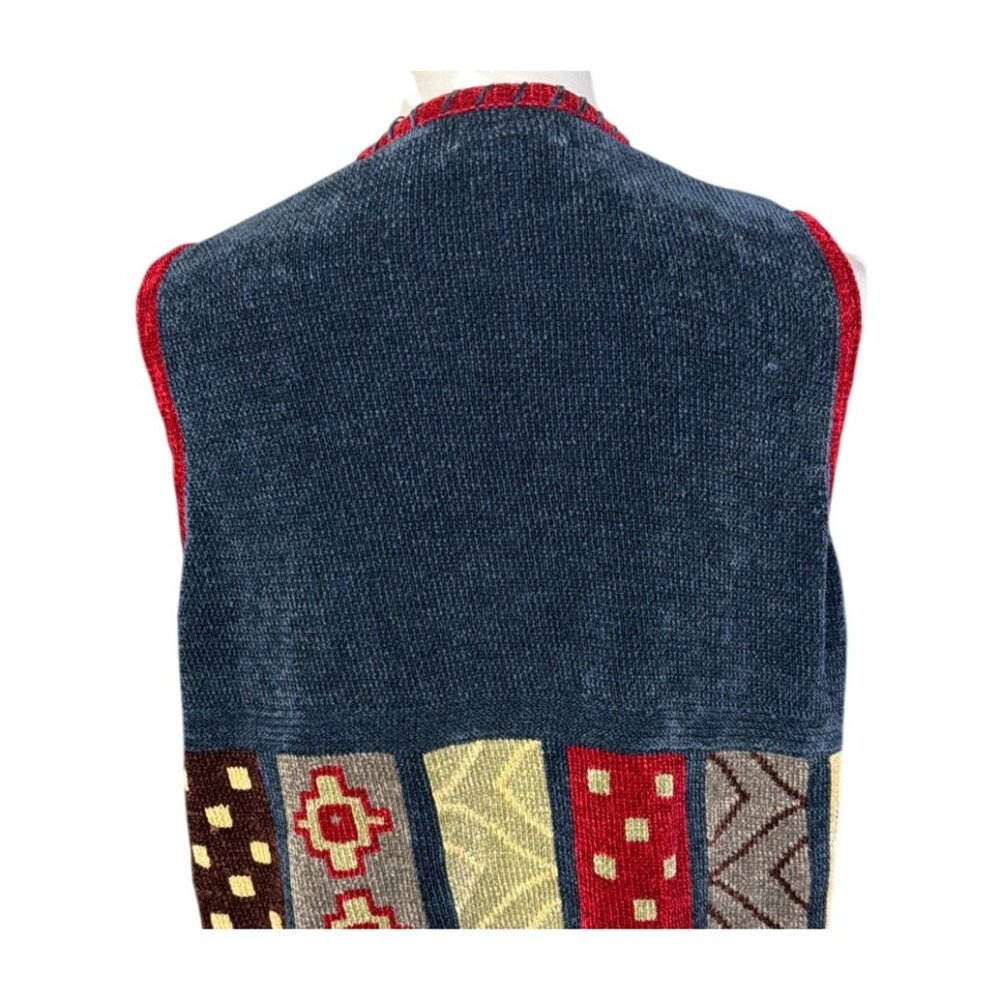CDG Patchwork Knit Button-Up Sweater Vest With Re… - image 5